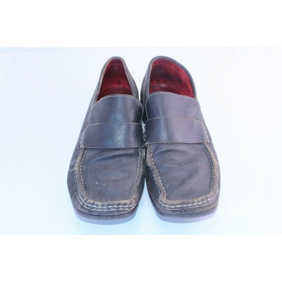 Aldo Mens Black Rugged Leather Loafers Slip On Casual Shoes Size US 9.5 Eur 43 - Picture 2 of 5